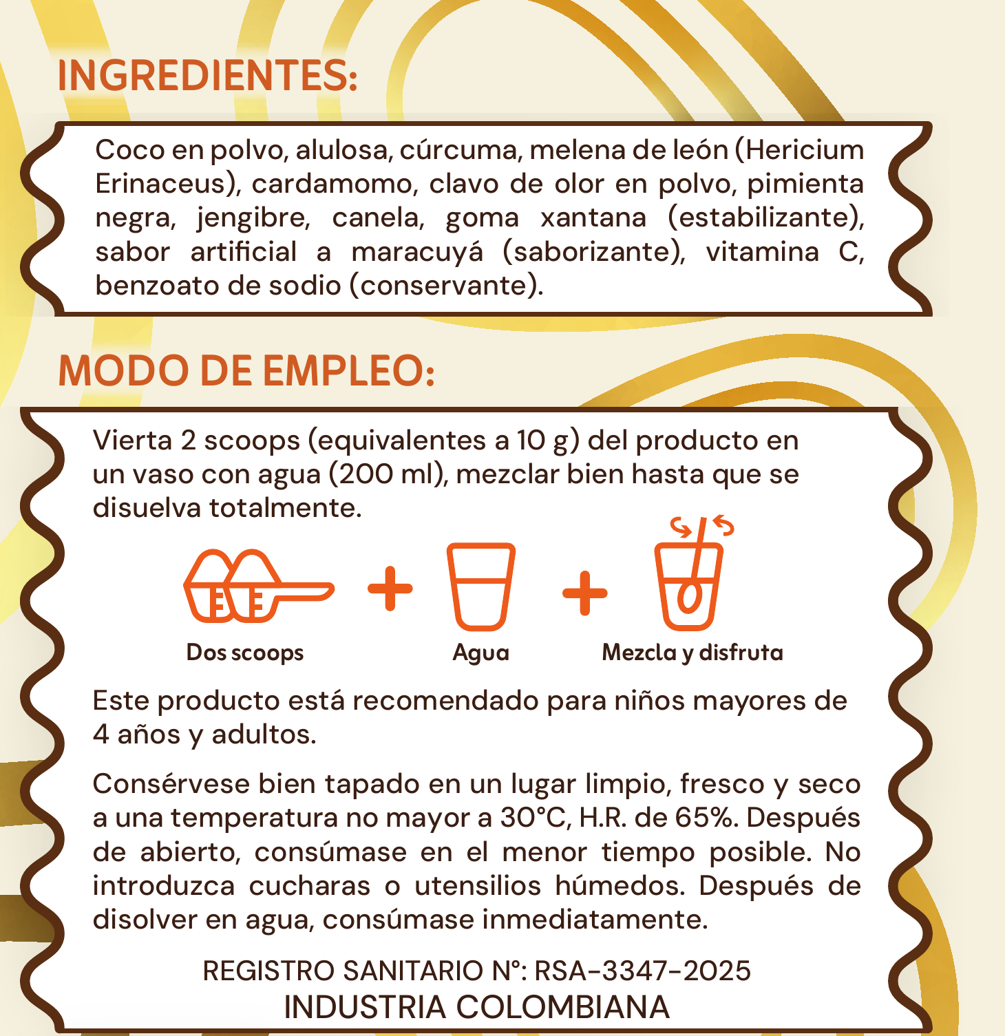Ingredientes reales de Golden Gift